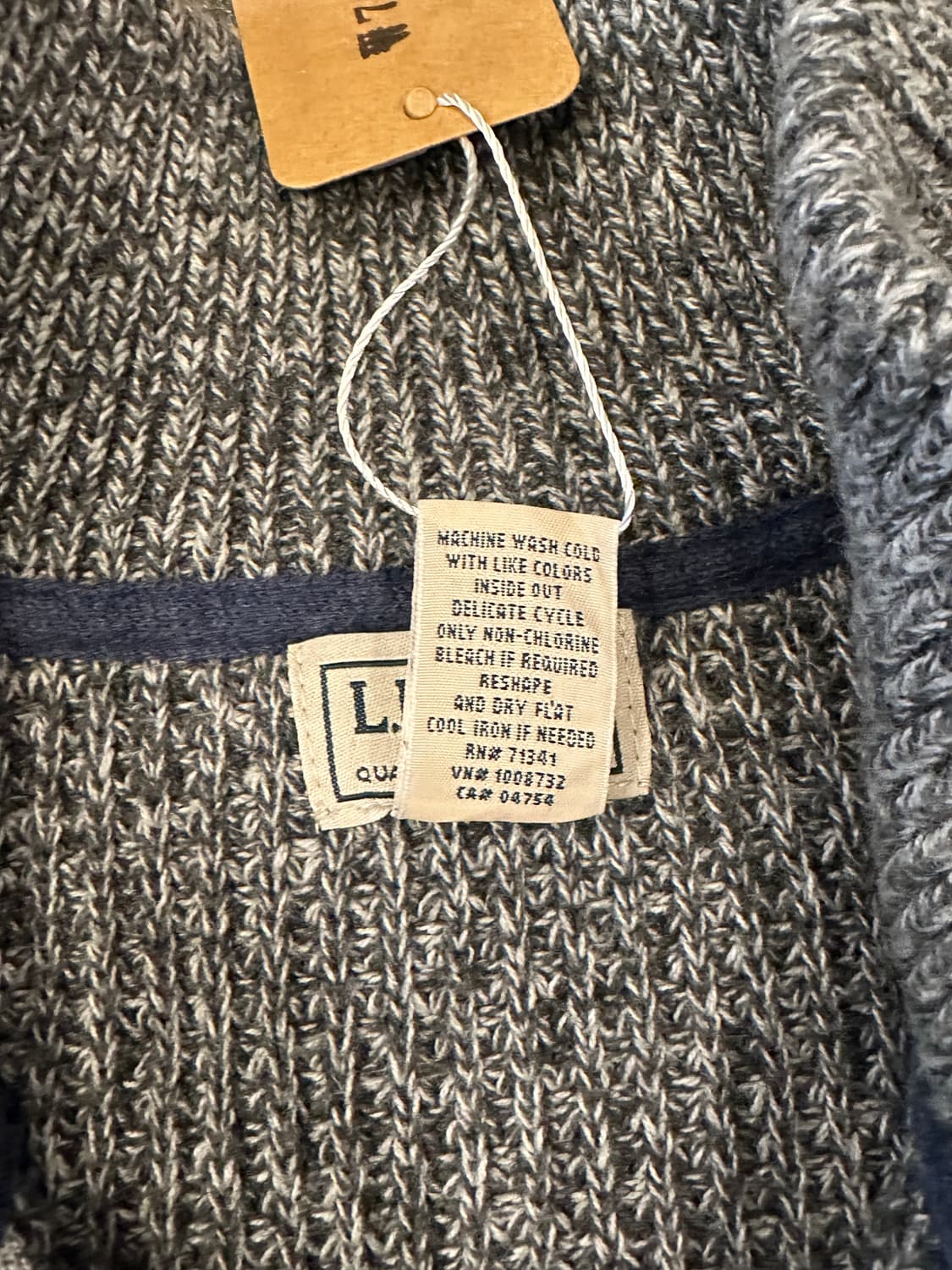 L.L.Bean 엘엘빈 헤더 그레이 오가닉 코튼 풀집 스웨터 XL 상품이미지4