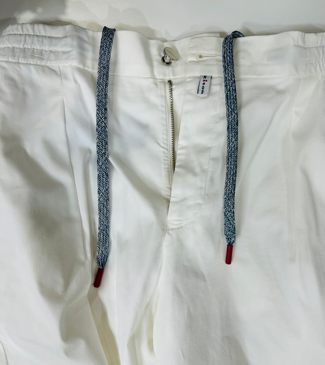 키톤 나폴리 드로스트링 화이트 팬츠 상품이미지3