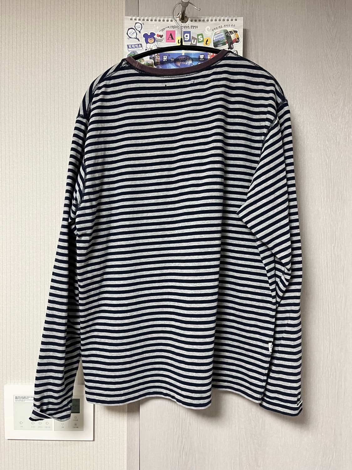 VTG Bold Stripe Pocket Tee Navy/M.Grey 상품이미지3