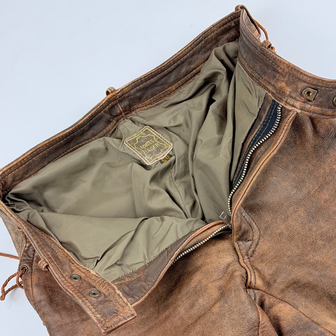 빈티지 브라운 웨스턴스타일 레더팬츠 상품이미지6