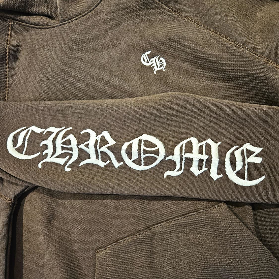 [L] 크롬하츠 자수 후드티 브라운 C0101C011 상품이미지5