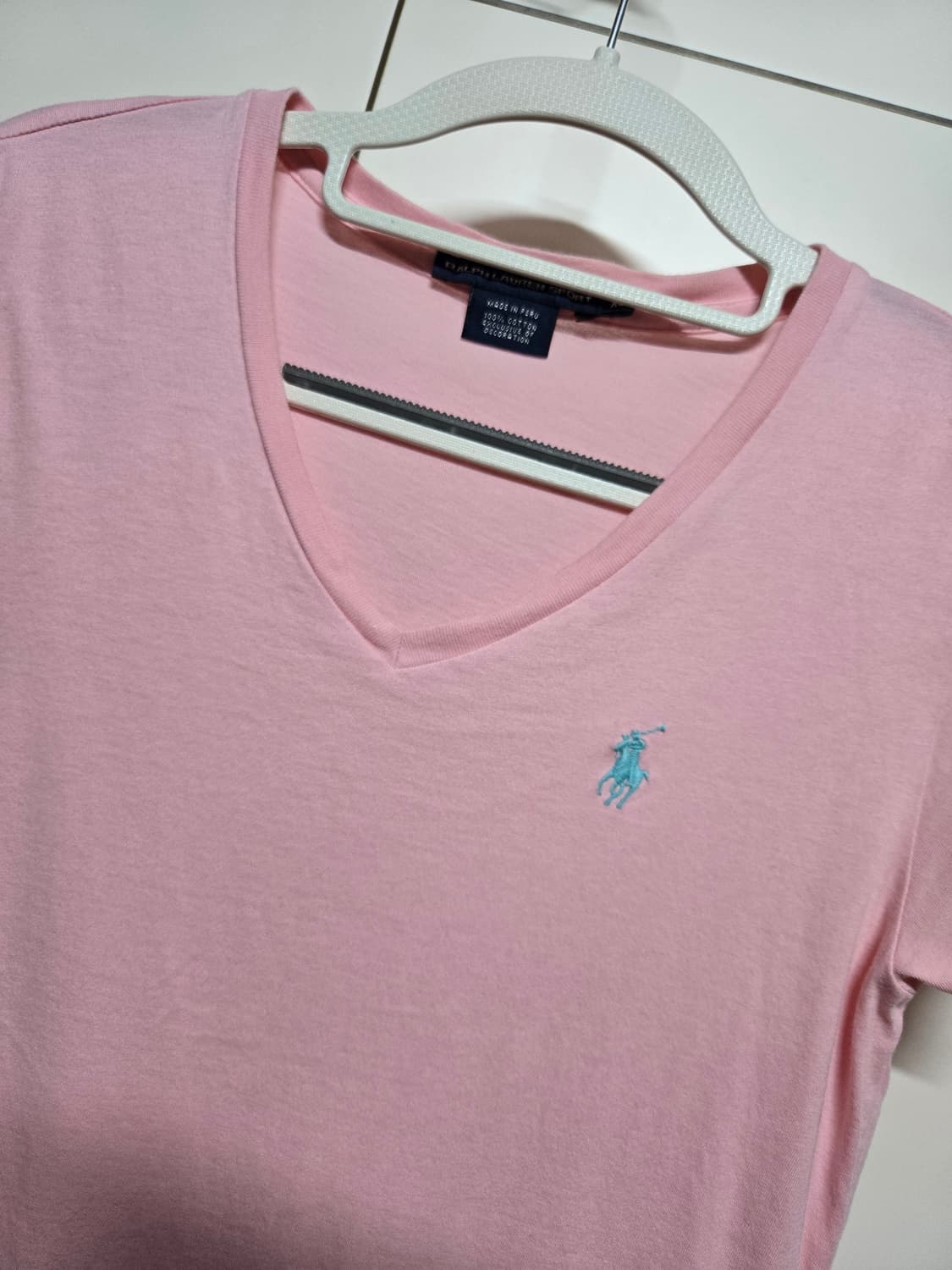 폴로 랄프로렌 스포츠 여성 브이넥 핑크 티셔츠 상품이미지2