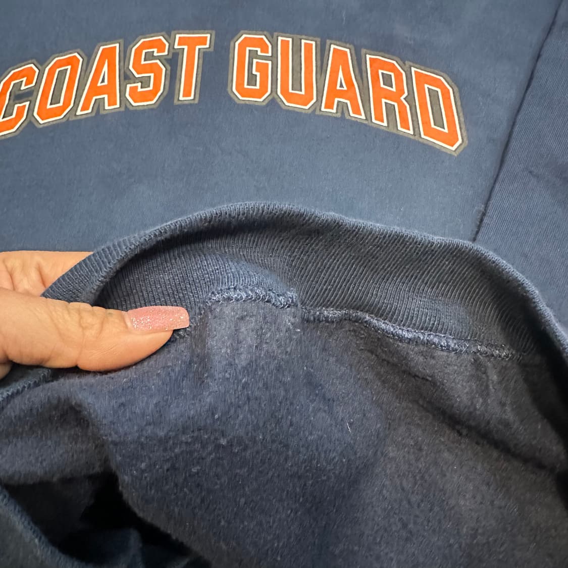 USA 빈티지 코스트가드 네이비 크루넥 스웻셔츠L 상품이미지4