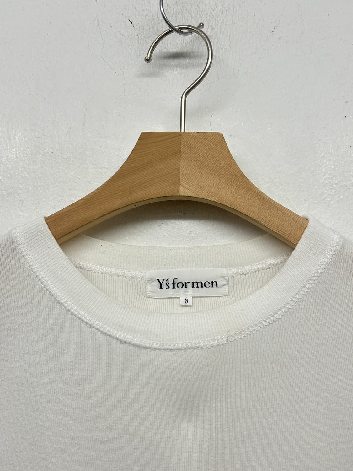 Y's for men 화이트 긴팔 티셔츠 상품이미지2