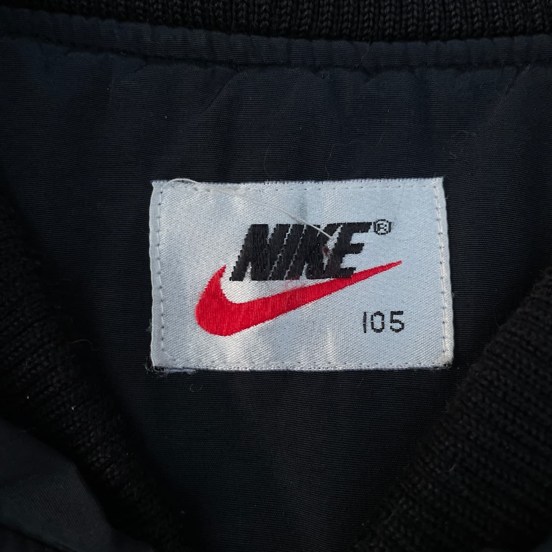 90s 나이키 베스킷볼 자수 빅로고 올드스쿨 투톤 배색 누빔 돕바 점퍼 상품이미지9