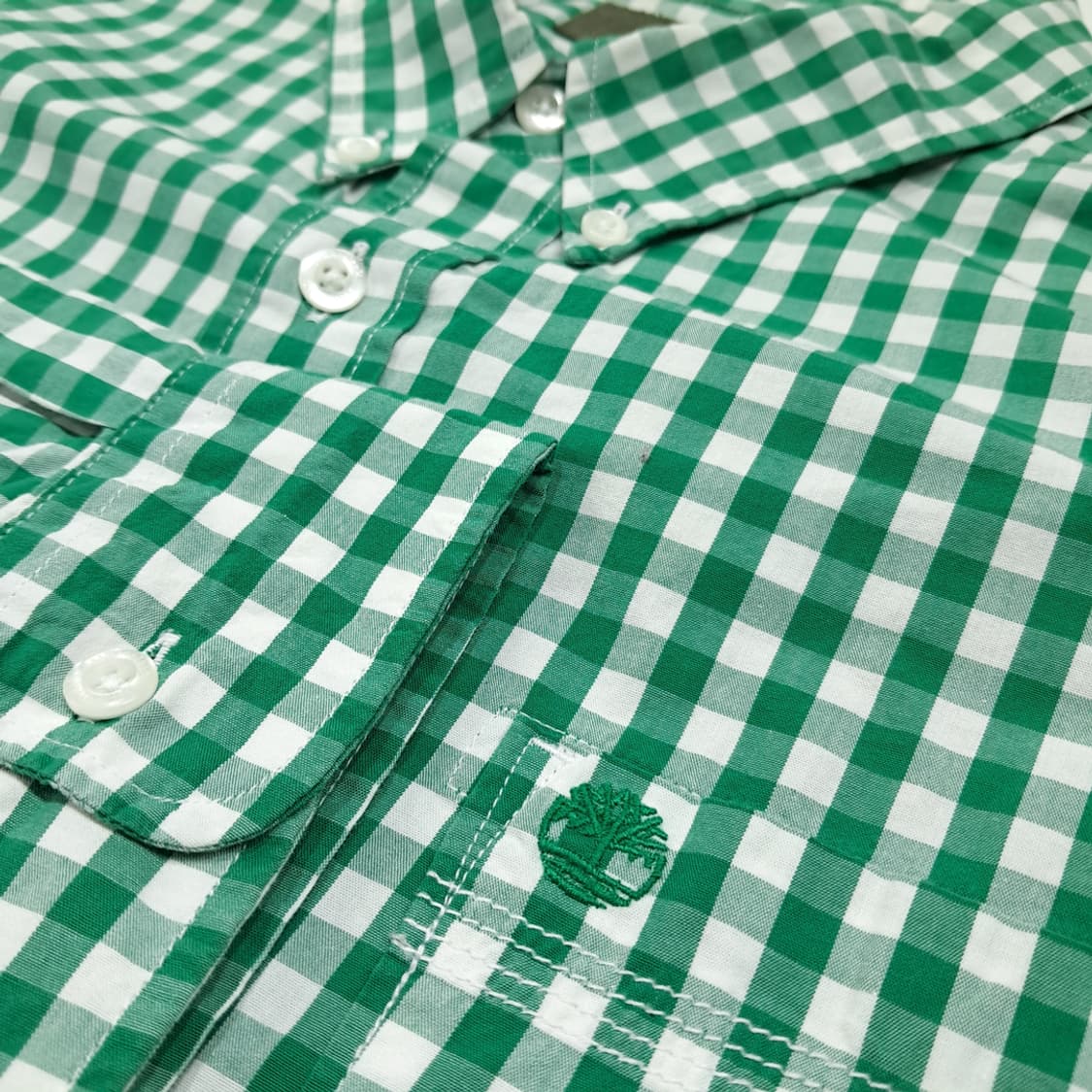CL730 XL 팀버랜드 클래식 깅엄체크 그린 셔츠 남방 상품이미지4