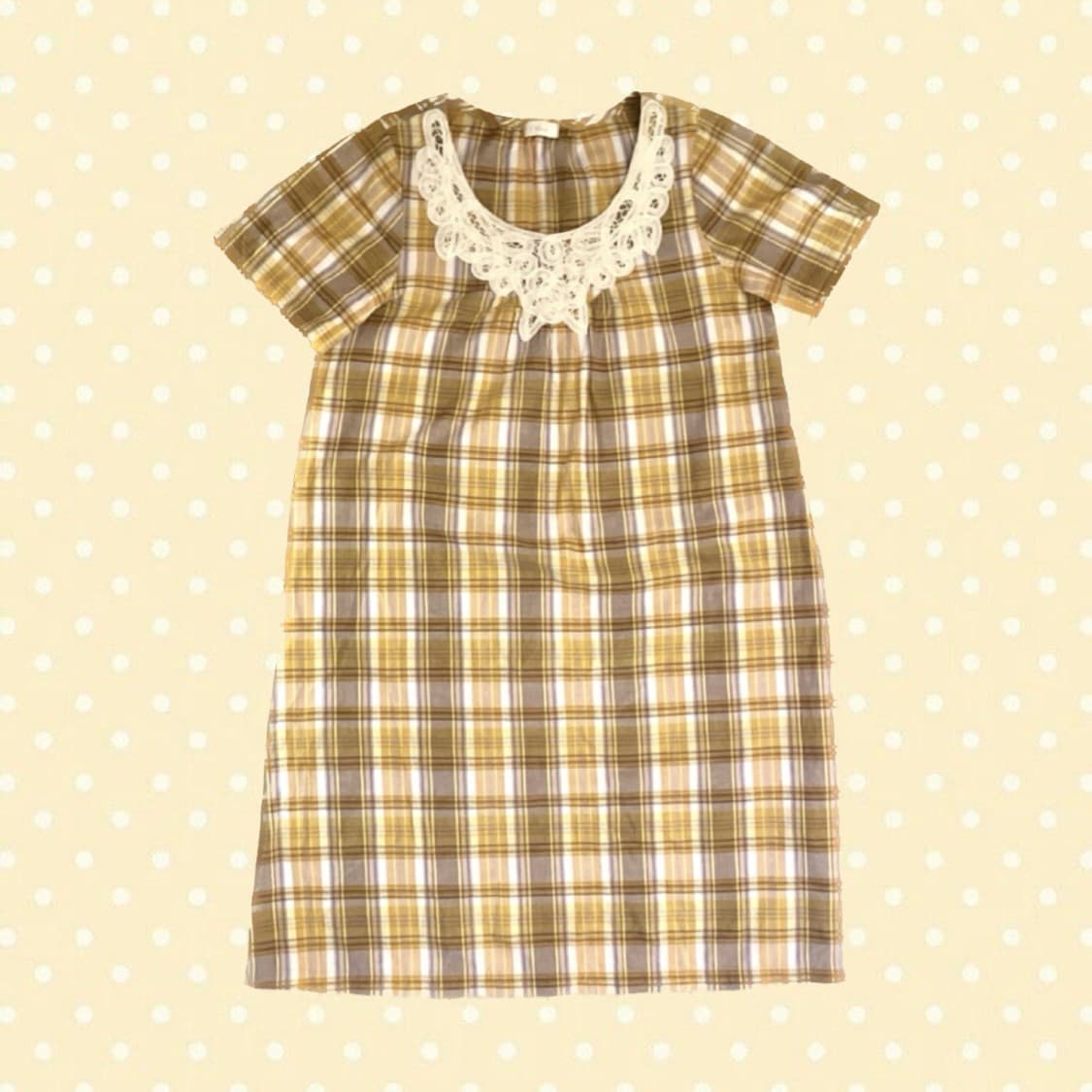 빈티지 너드 모리 체크 원피스 코디 세트 상품이미지3