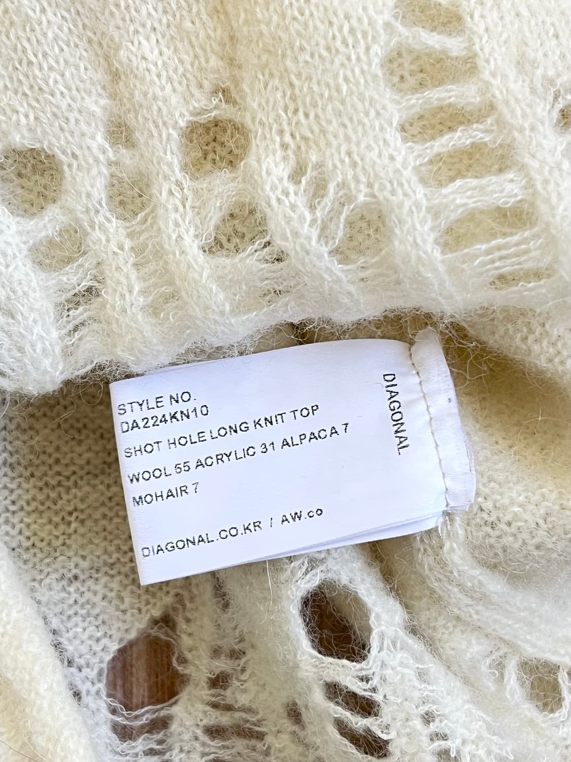 DIAGONAL 다이애그널 시스루 모헤어 스웨터 상품이미지10