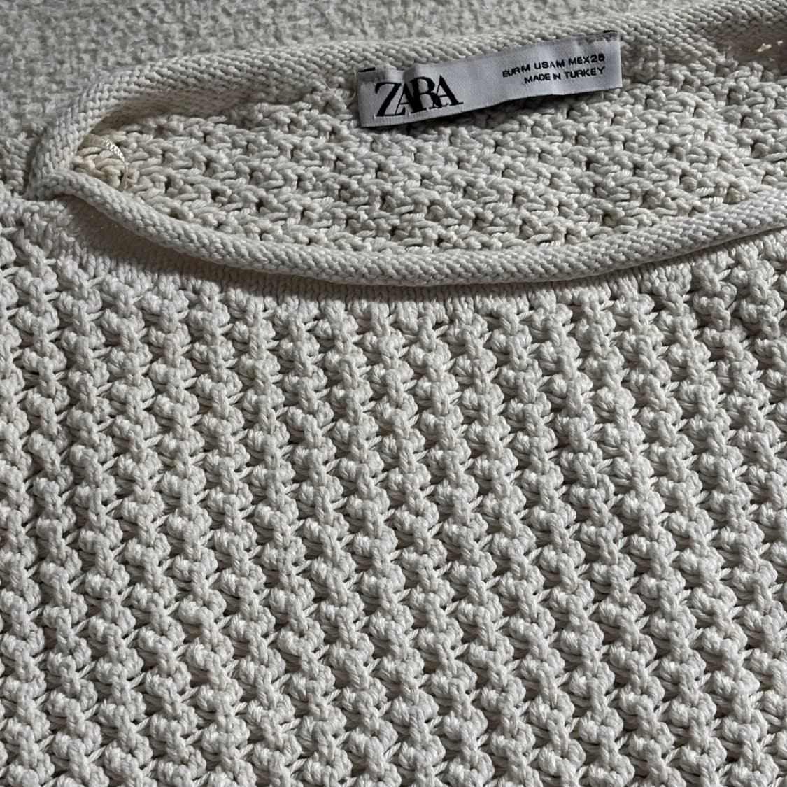 ZARA 자라 아이보리 뜨개 크롭 짜임새니트 상품이미지3