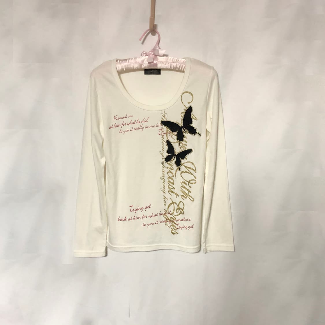 나비 레터링 티셔츠 화이트 상품이미지7