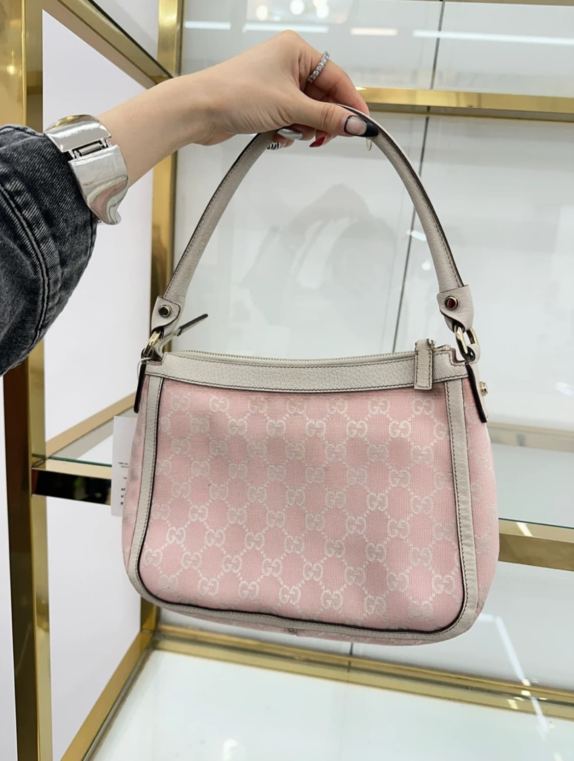 구찌 GG 캔버스 핑크 숄더백 상품이미지1