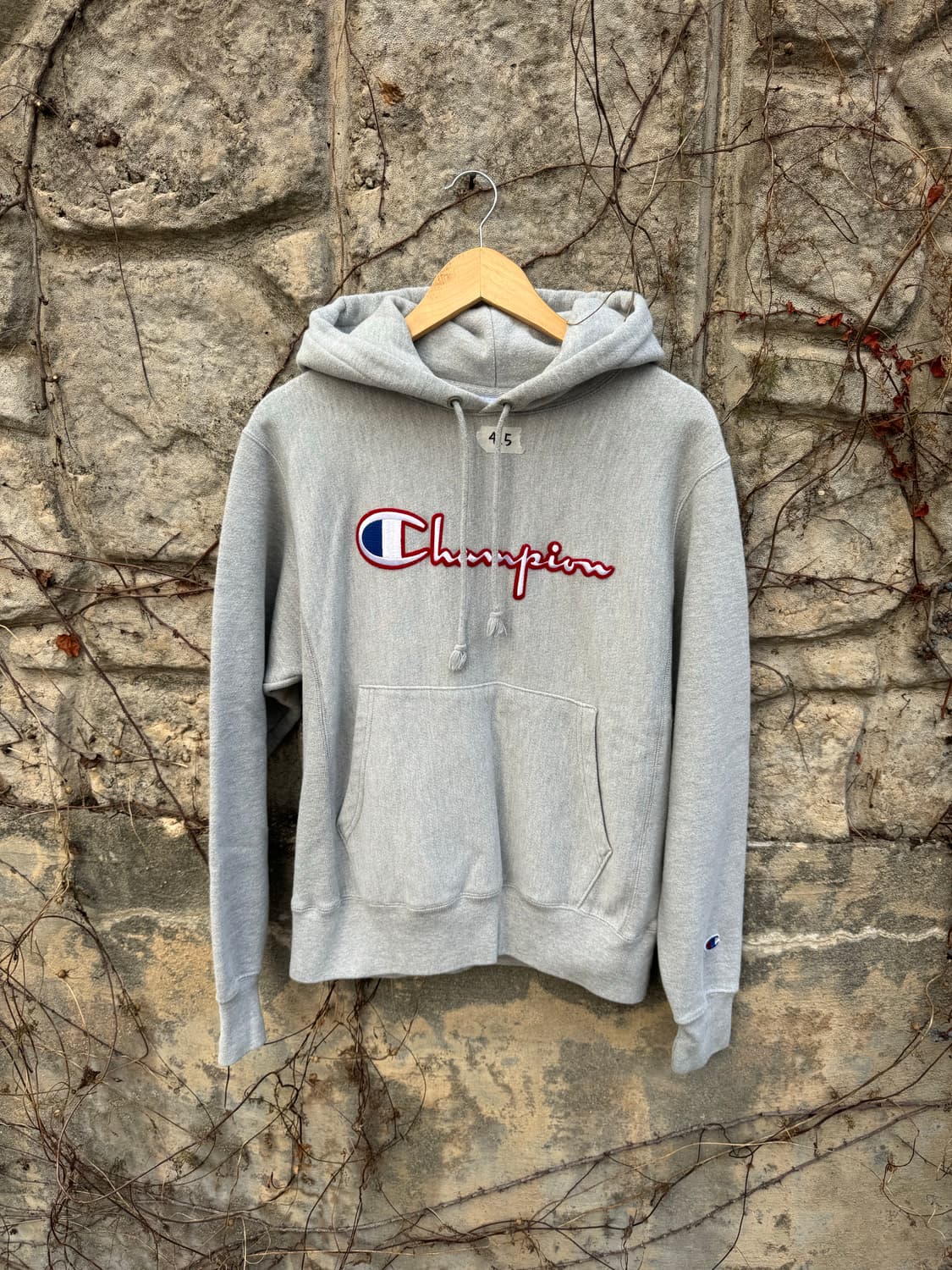 00s 챔피온 자수로고 빈티지 리버스위브 후디 후드티 그레이 s 상품이미지1