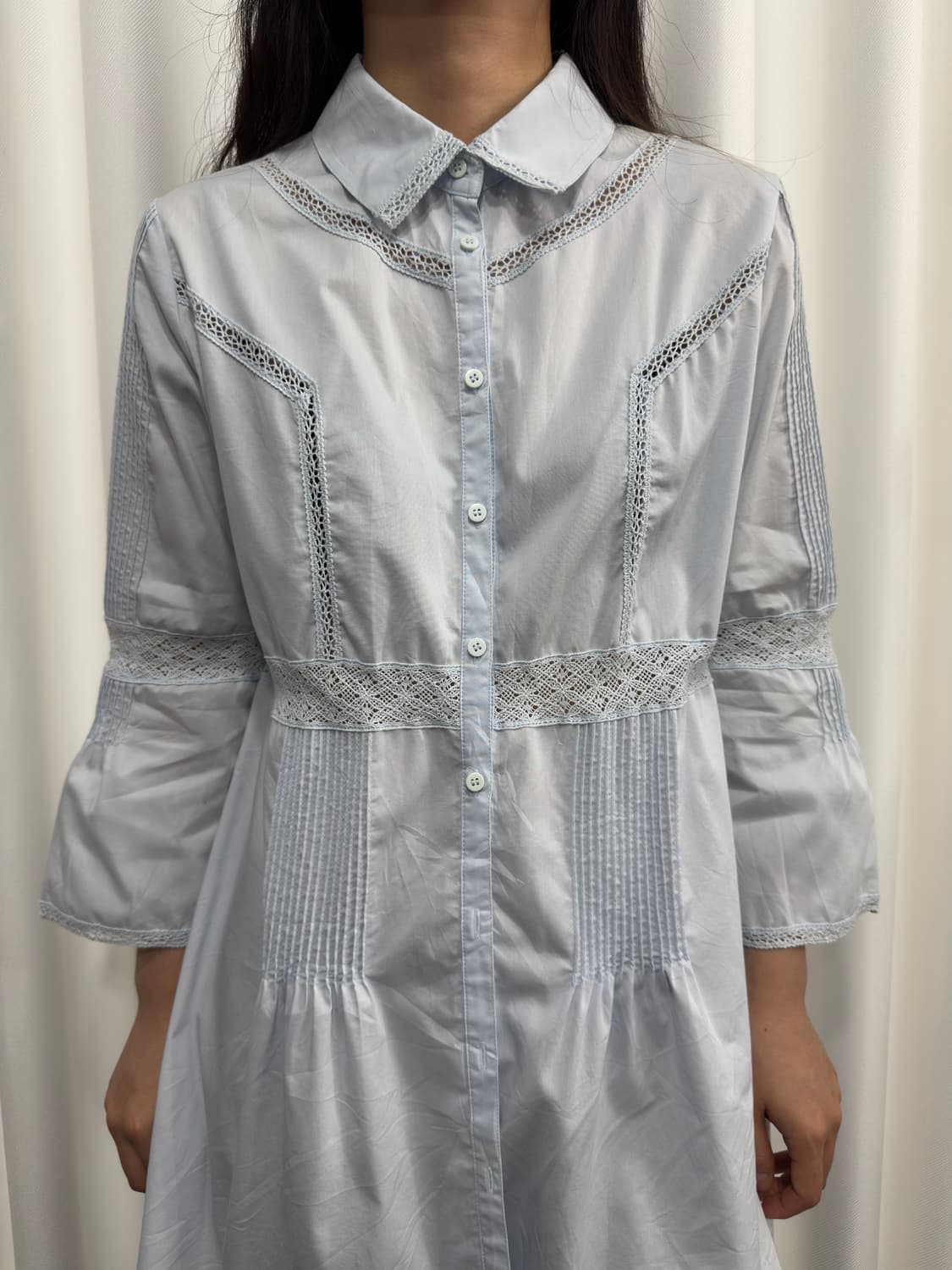 blue lace shirt 상품이미지3
