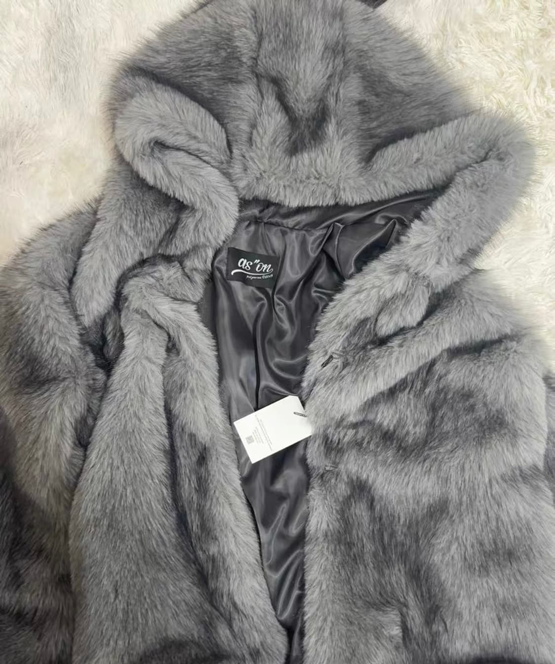 ason KOA HOOD FUR JACKET / GRAY 상품이미지2