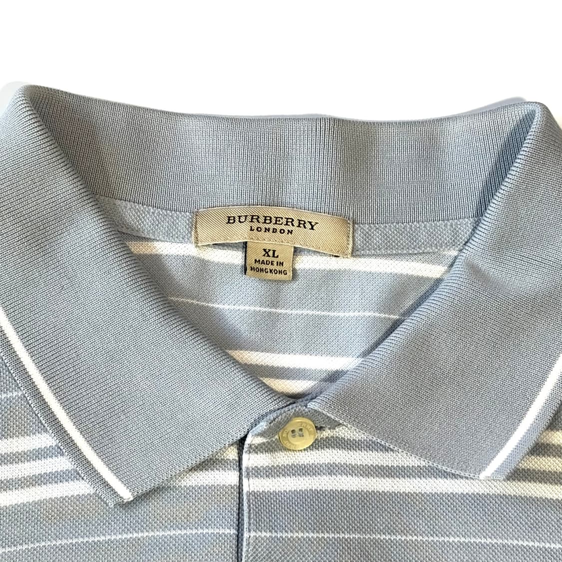 버버리 스카이블루 체크 반팔 PK 셔츠 XL 상품이미지5
