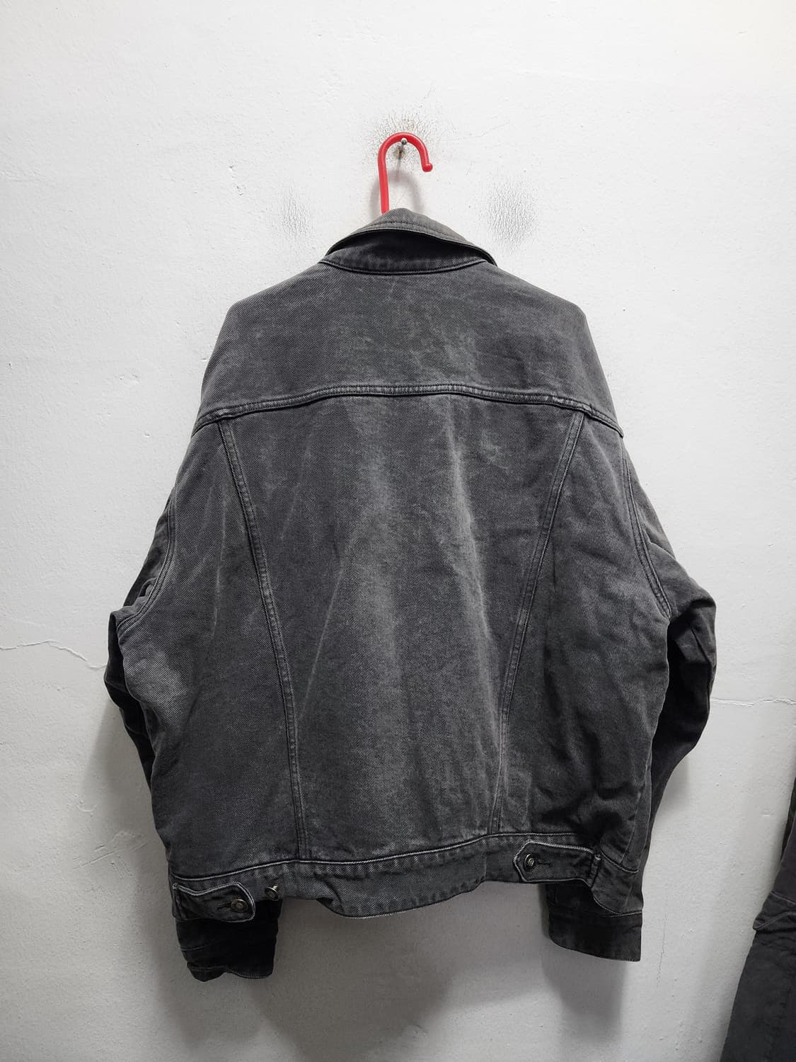 90s 게스 데님 체크안감 흑청자켓 상품이미지2