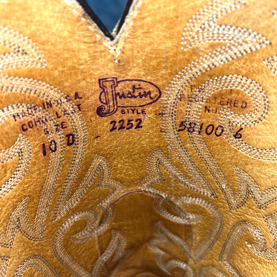 빈티지 저스틴 웨스턴 레더 부츠 10D(270)사이즈 BT27019 상품이미지10