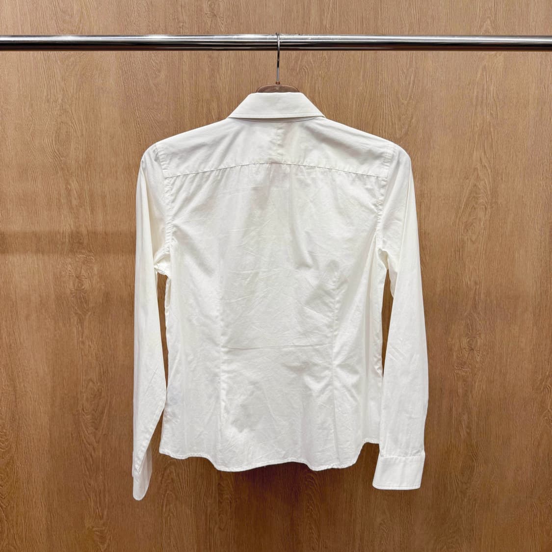 랄프로렌 코튼 셔츠 블라우스 프릴 러플 버튼 디테일 슬림핏 화이트 상품이미지3