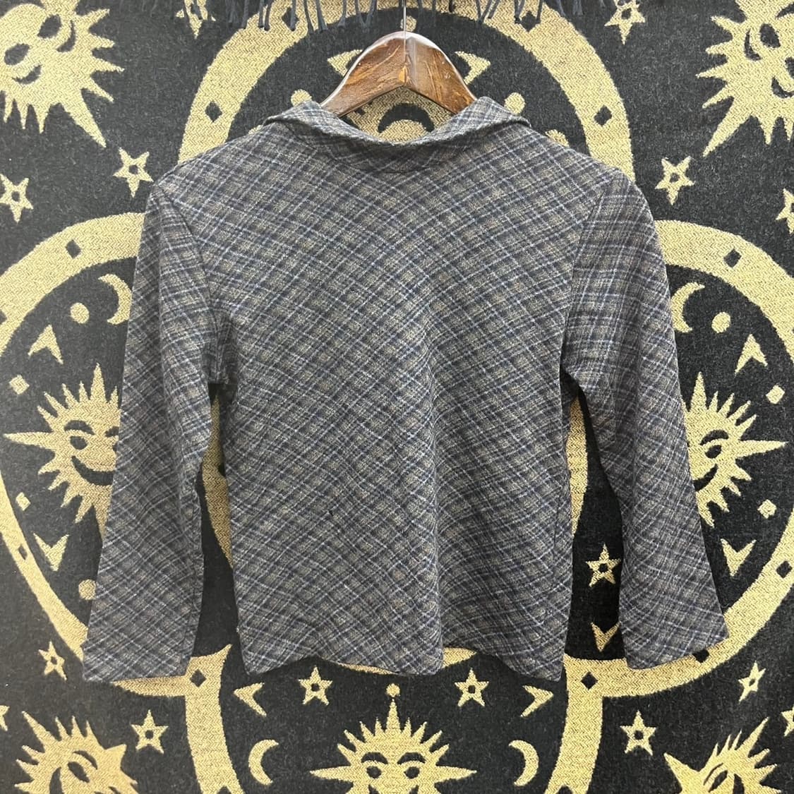 빈티지 코지 러블리 모카무스 아가일 체크 단추 롱슬리브 K0092 상품이미지4