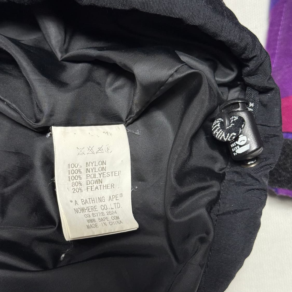 L 베이프 퍼플 카모패턴 스키 보더 다운 패딩 상품이미지6