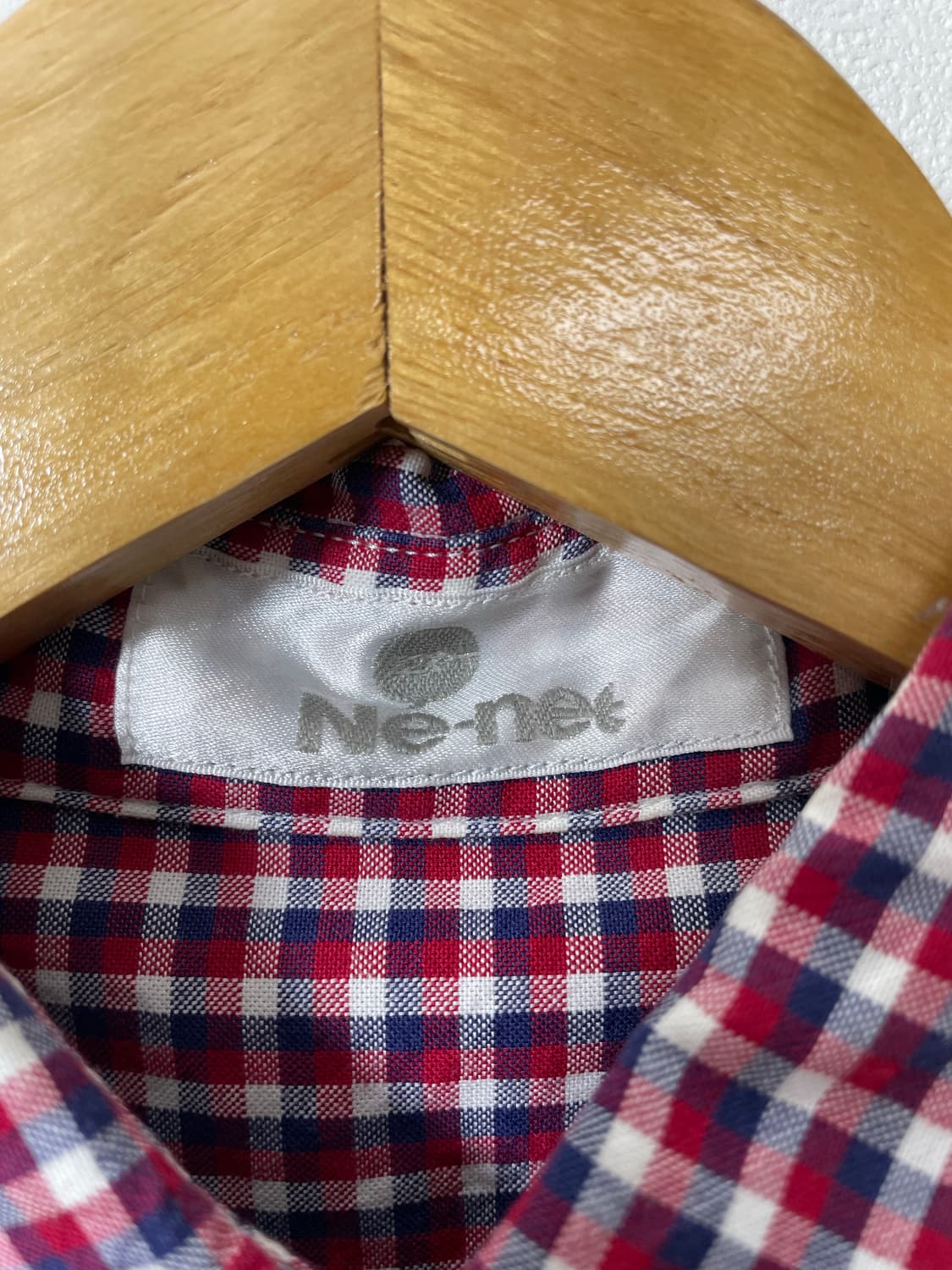 네넷NeNet 로고 체크 셔츠 M - S64 상품이미지5