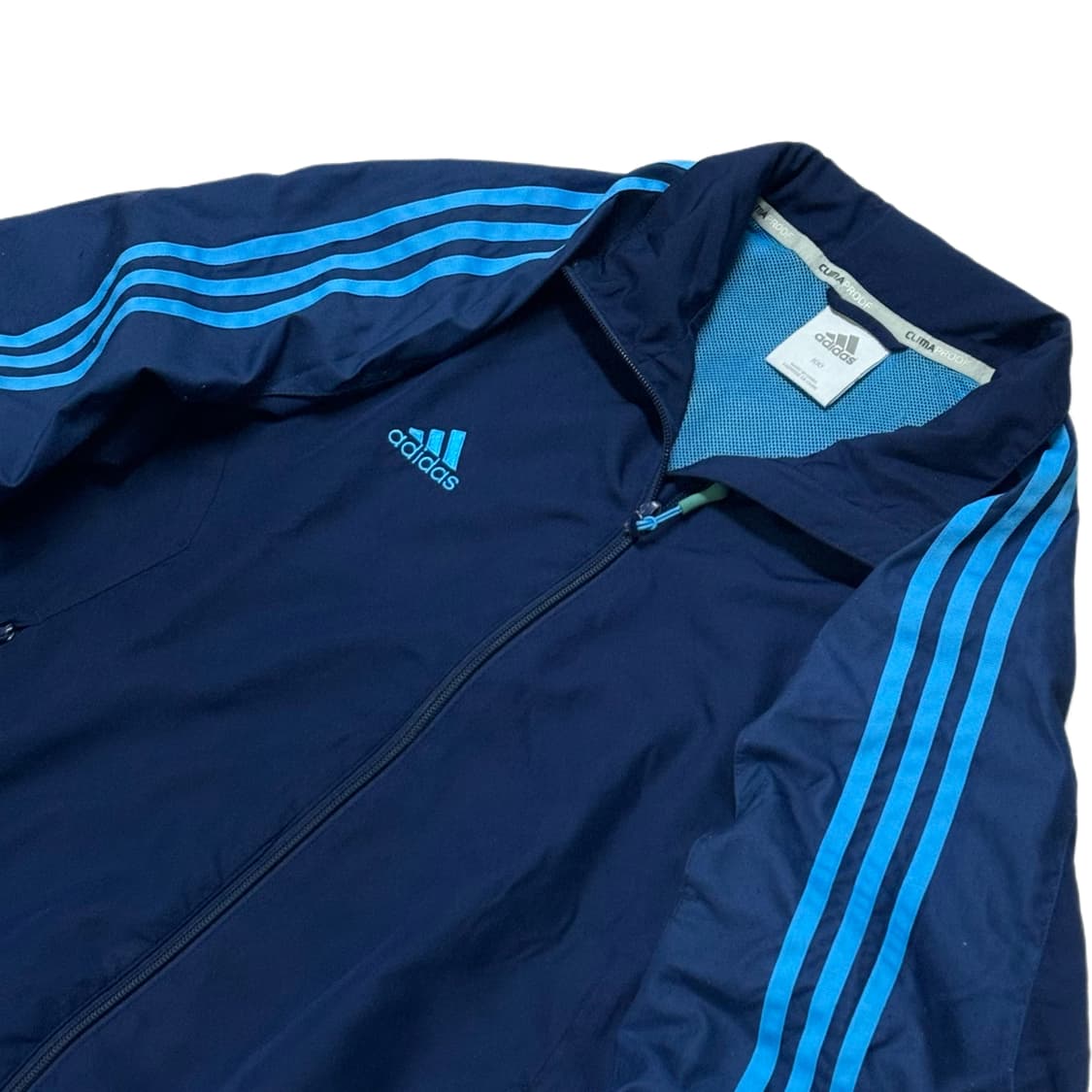 100 아디다스 오버핏 네이비 하늘색 바람막이 자켓 상품이미지2