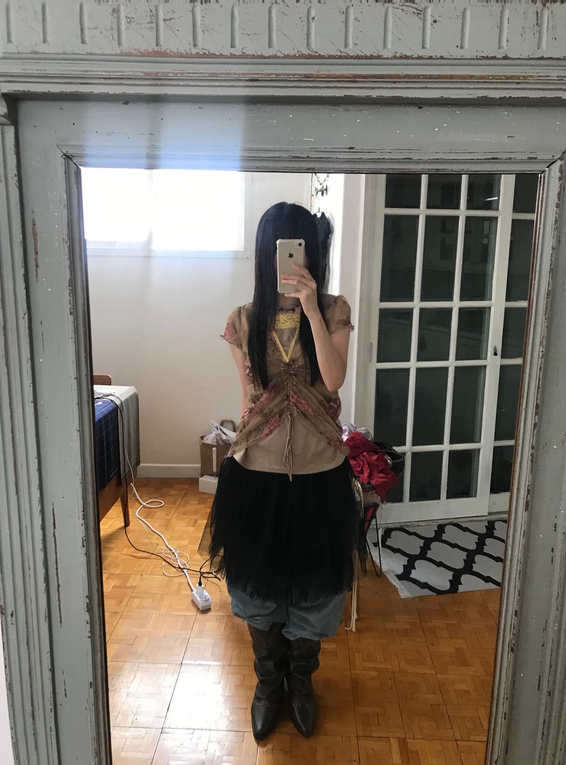 vintage pattern mash top 상품이미지4