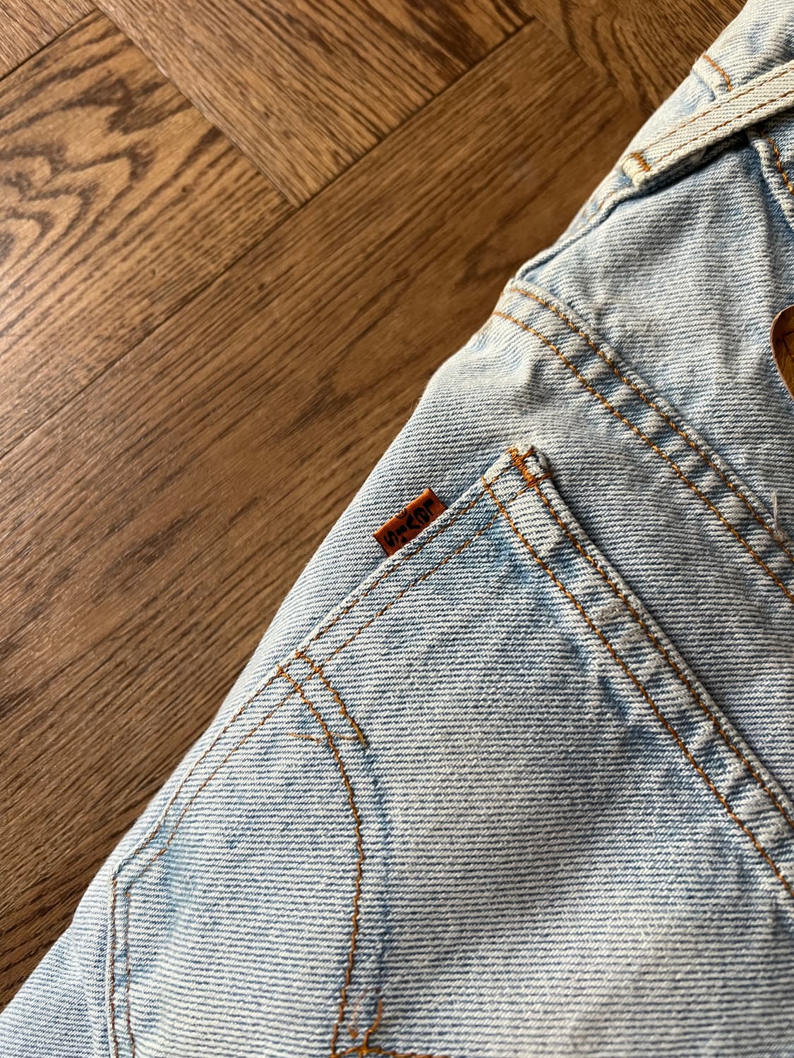 [36]90's 리바이스 USA 550 오렌지탭 라이트블루 데님 팬츠 상품이미지7