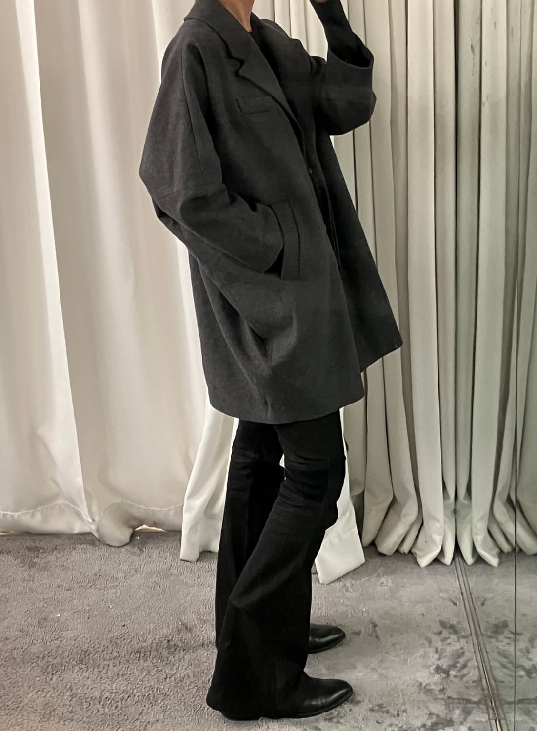 MM6 메종 마틴 마르지엘라 그레이 울 블렌드 코트 40 상품이미지6