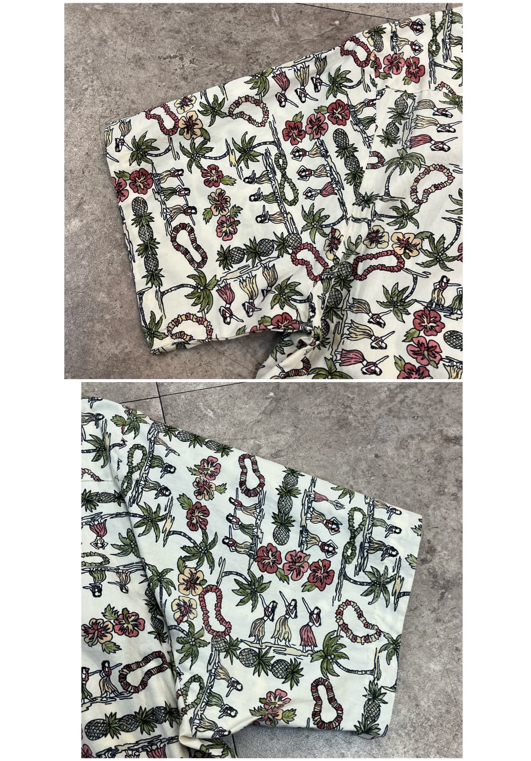 빈티지 하와이안 패턴 반팔 셔츠 아이보리  #csz3729 상품이미지8