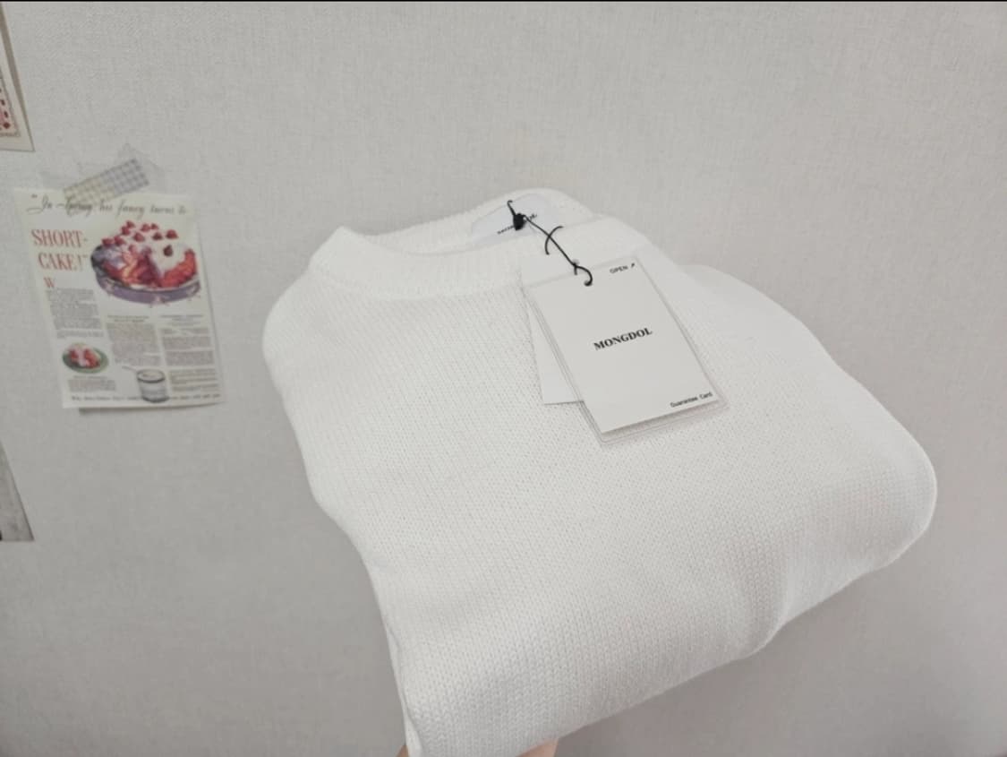 [새상품] 몽돌 세미 크롭 라운드 면니트 상품이미지4