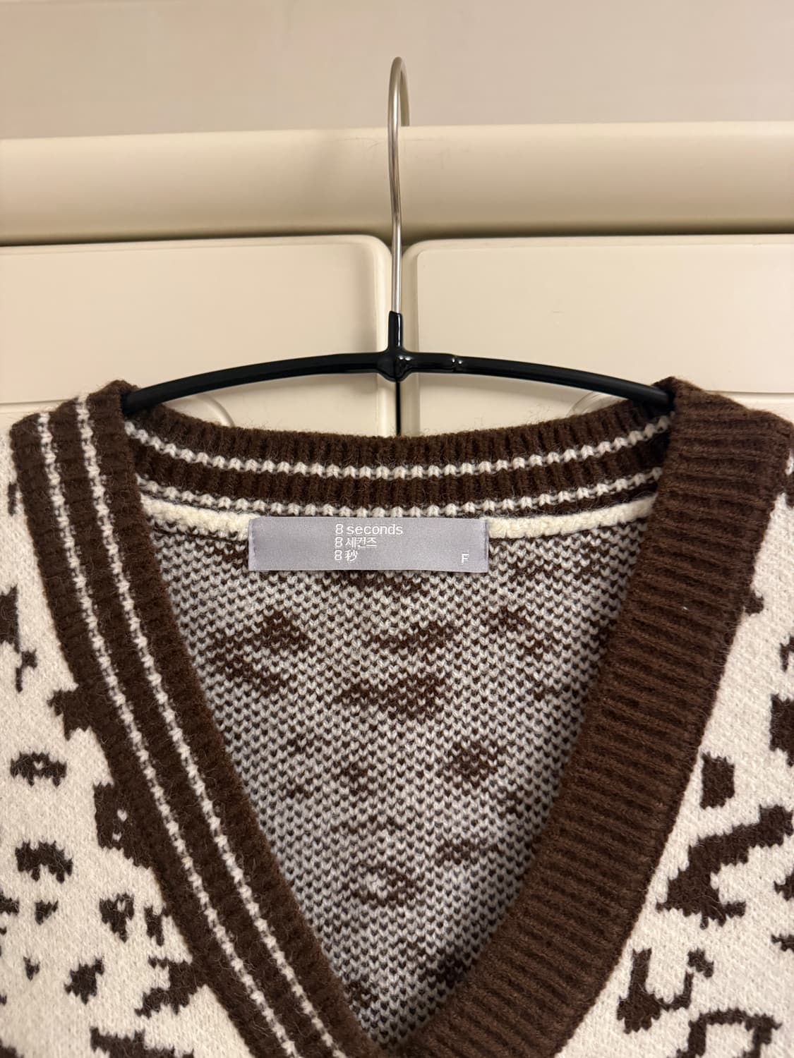 에잇세컨즈 레오파드 브이넥 니트 조끼 상품이미지2