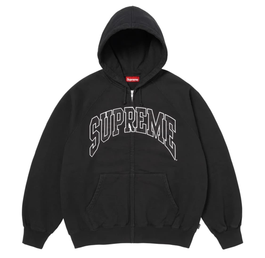 슈프림 크랙 래글런 집업 후드 스웨트셔츠 블랙 - 26SS 상품이미지1