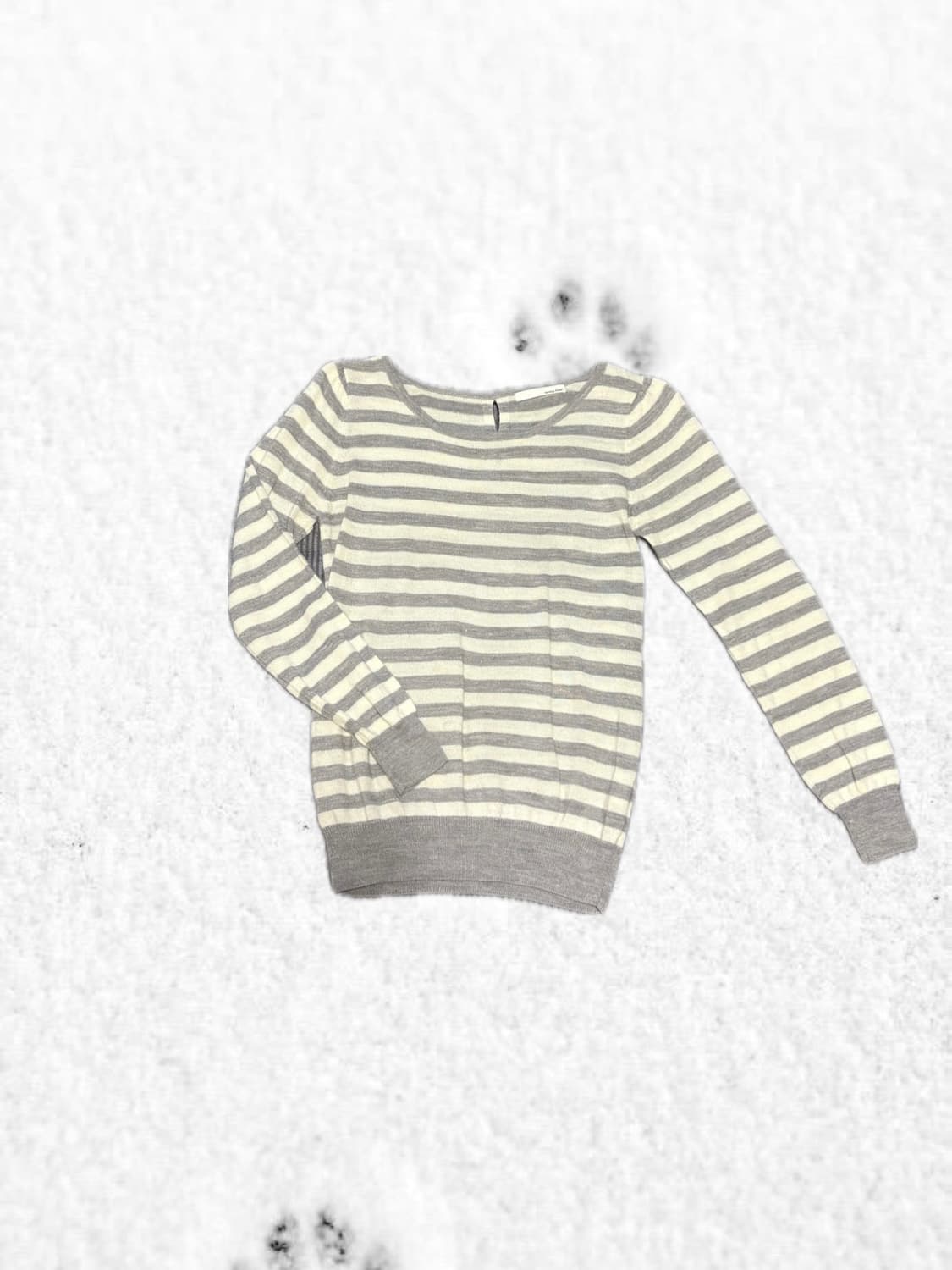 Back ribbon gray stripe knite 상품이미지1