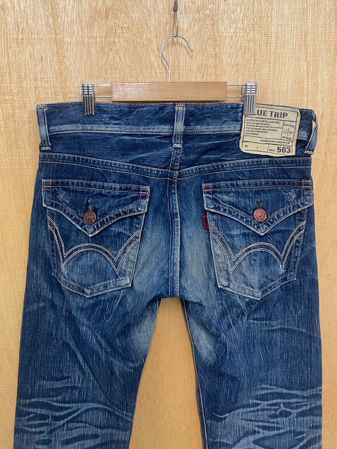 00's EDWIN blue trip 503 flare denim 상품이미지7