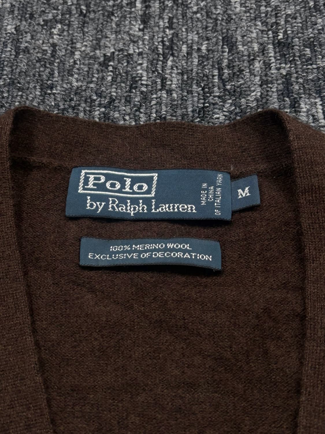 폴로 브라운 메리노울 가디건 상품이미지5