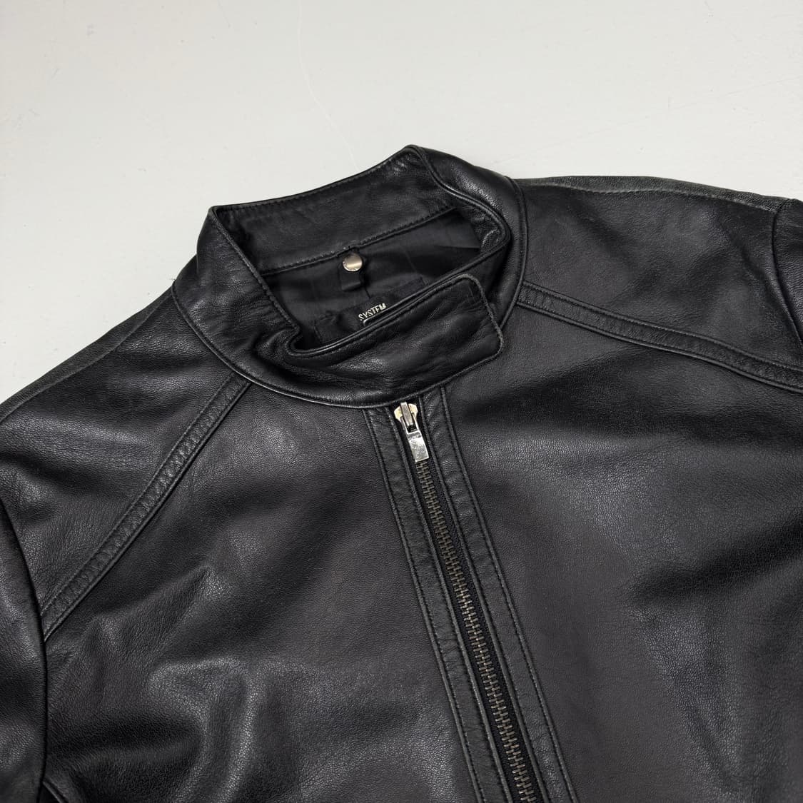 시스템 리얼레더 바이커 양가죽 가죽자켓 블랙 상품이미지3