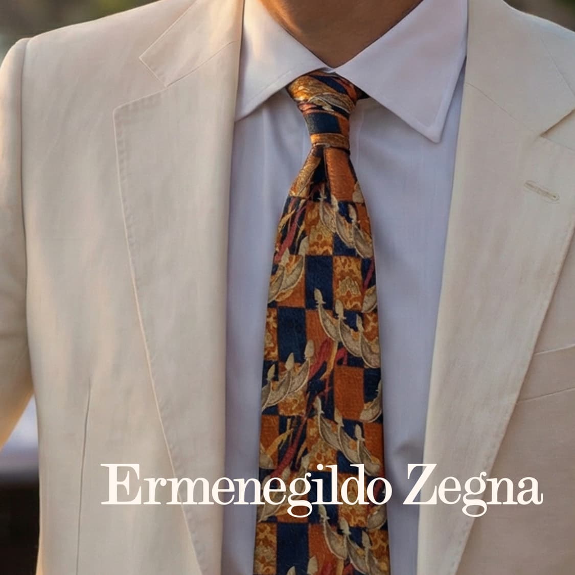 제냐 실크 네이비 아트 그래픽 넥타이 9.6cm A+등급 K1661
 상품이미지1