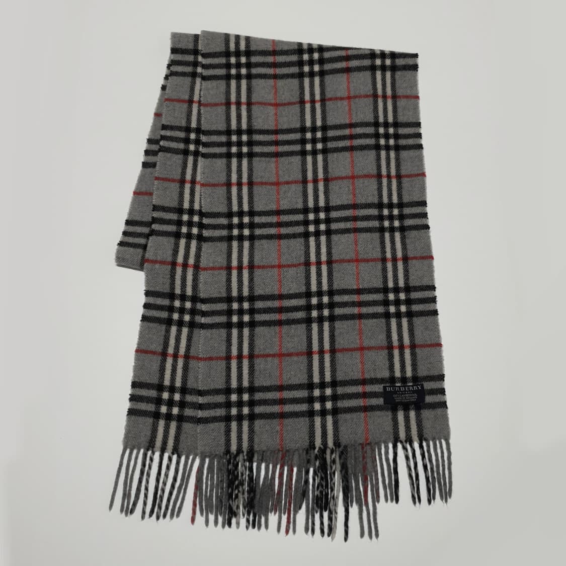 [정품] 버버리 100% 램스울 노바체크 머플러 목도리 그레이 상품이미지2
