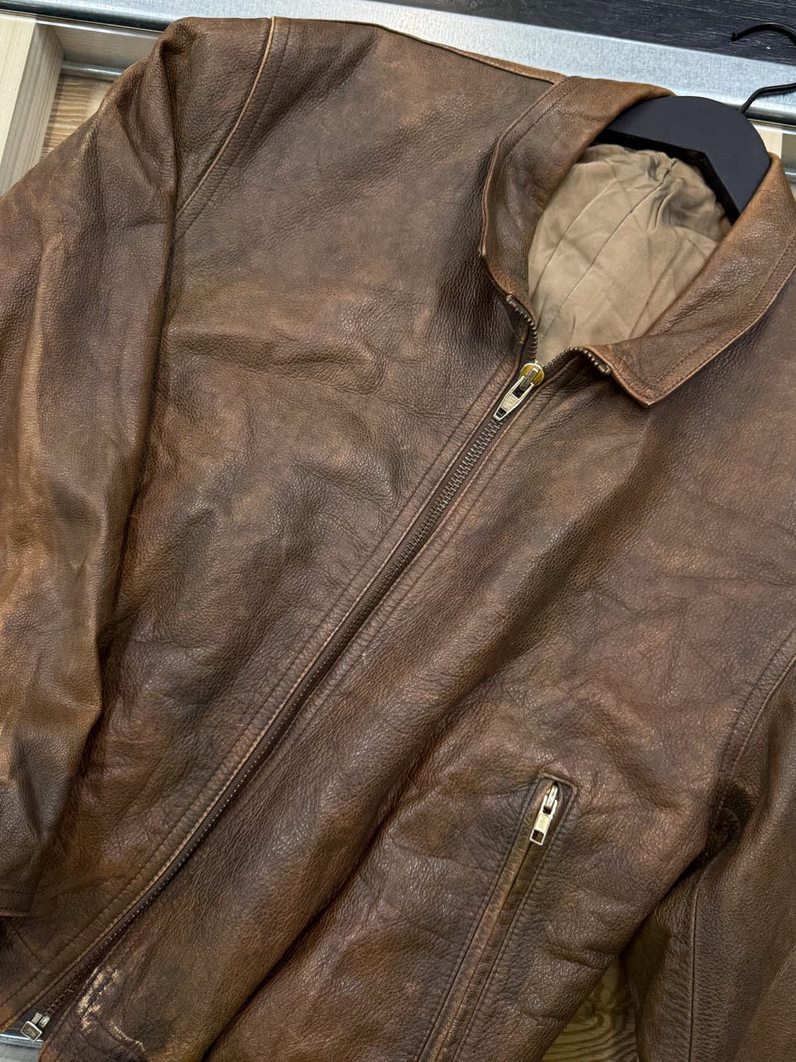 Beaux 90’s 카우 레더 MA-1 자켓 상품이미지4