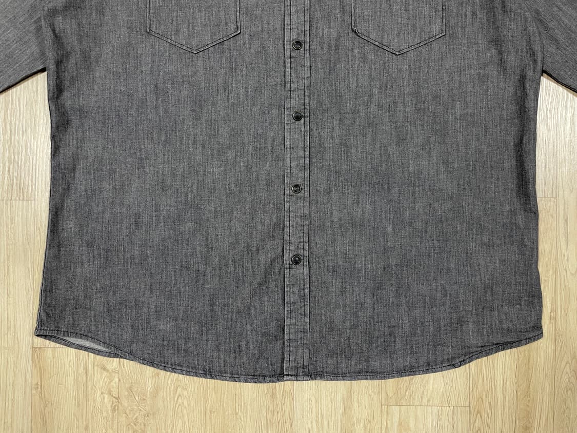 110~) 00's 랭글러 미국판 그레이데님 웨스턴셔츠 상품이미지5