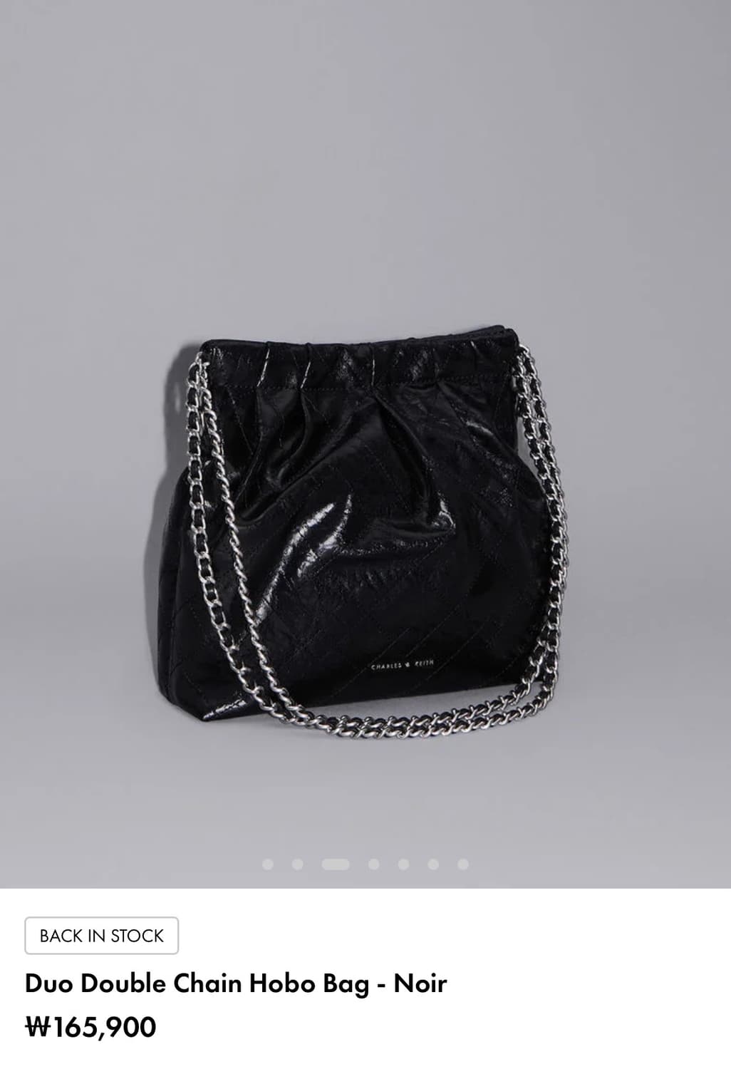 새상품급) 찰스앤키스 체인 호보백 블랙/은장 상품이미지1