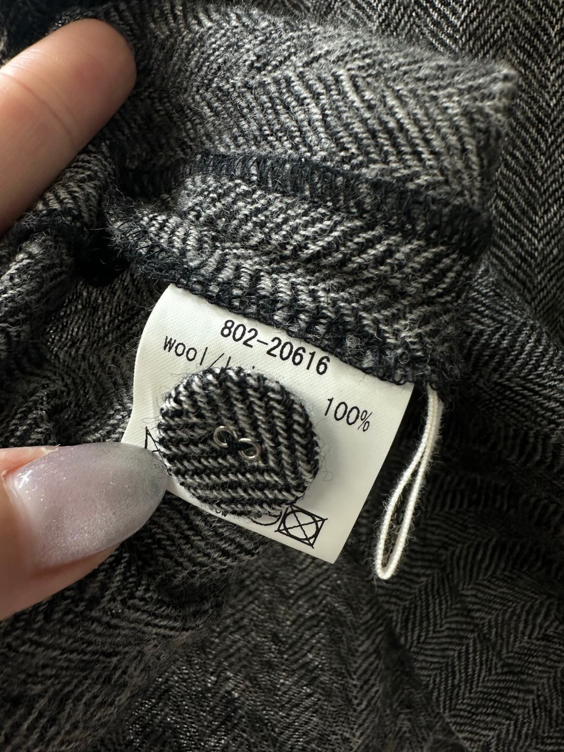 일본빈티지 울100% 헤링본 사와코 둥근카라 케이프 플레어 코트 상품이미지8