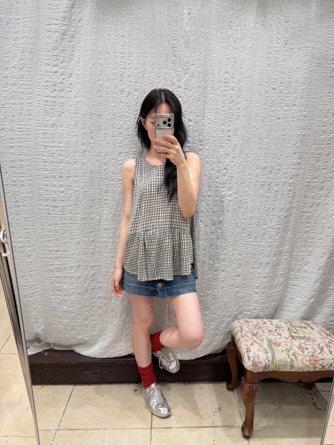 check pleats sleeveless 상품이미지4