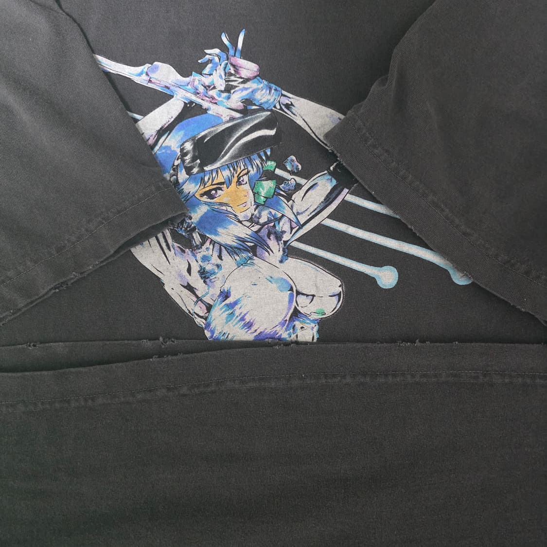 [XL] 공각기동대 부틀렉 이더리얼 스튜디오 페이드 블랙 티셔츠 상품이미지5