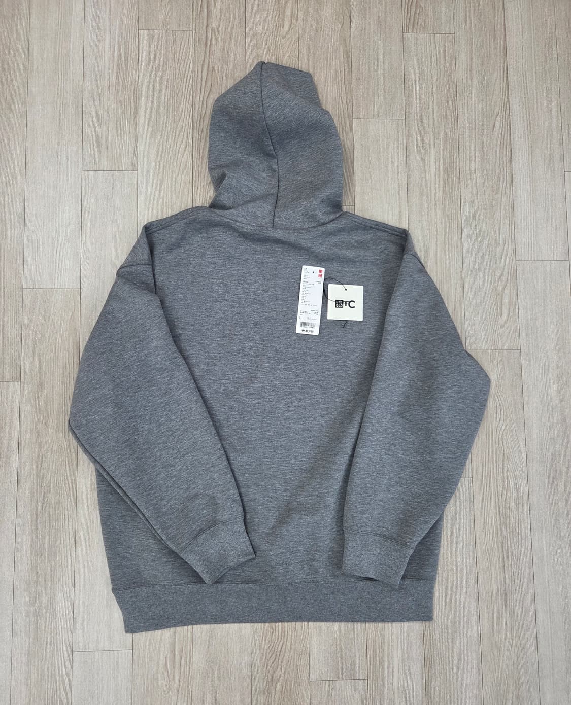 (1회착)유니클로C 후드티 스웨트오버사이즈 풀파카 05그레이 L 상품이미지5