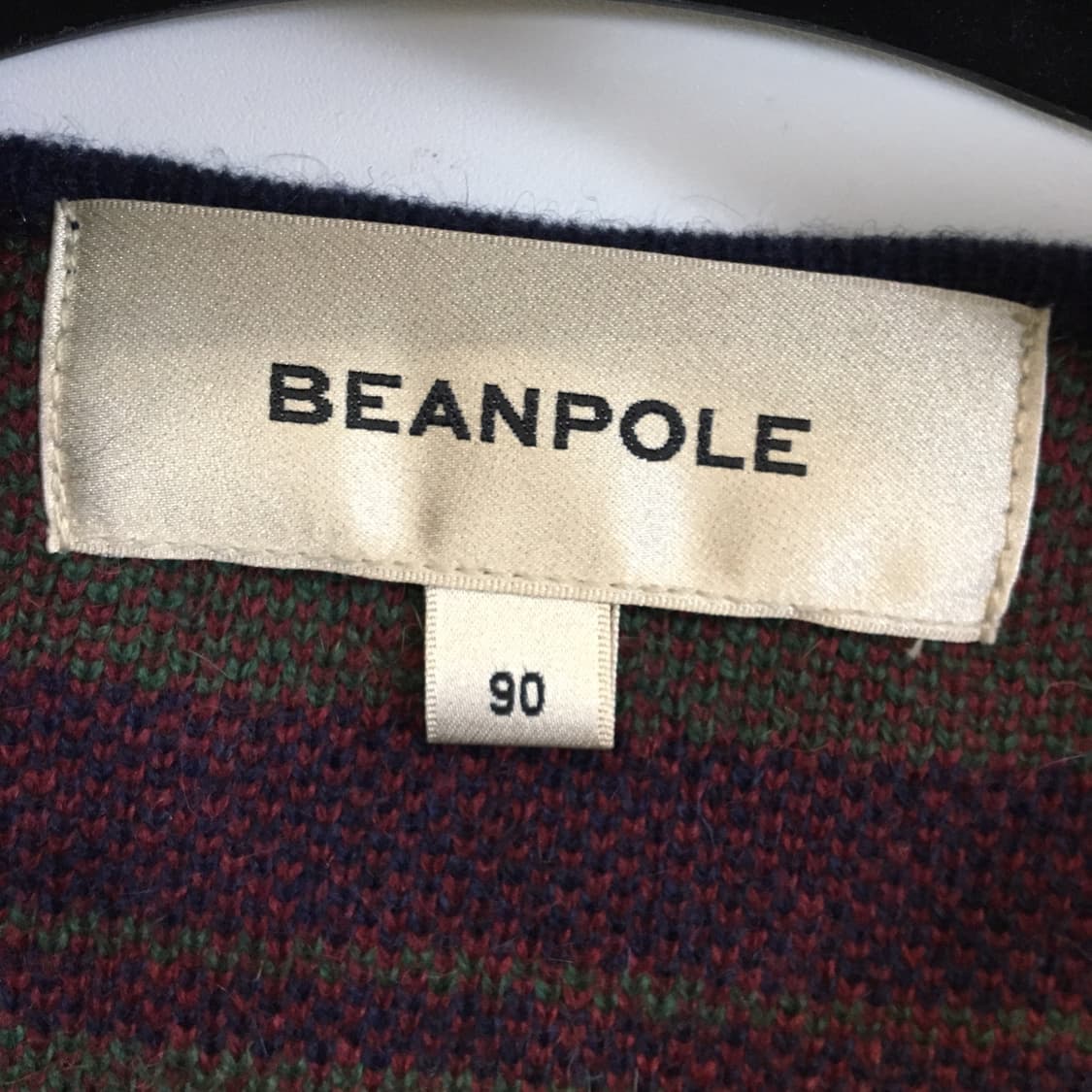 빈폴 앙고라혼방 그린 타탄 니트 가디건 90  상품이미지5