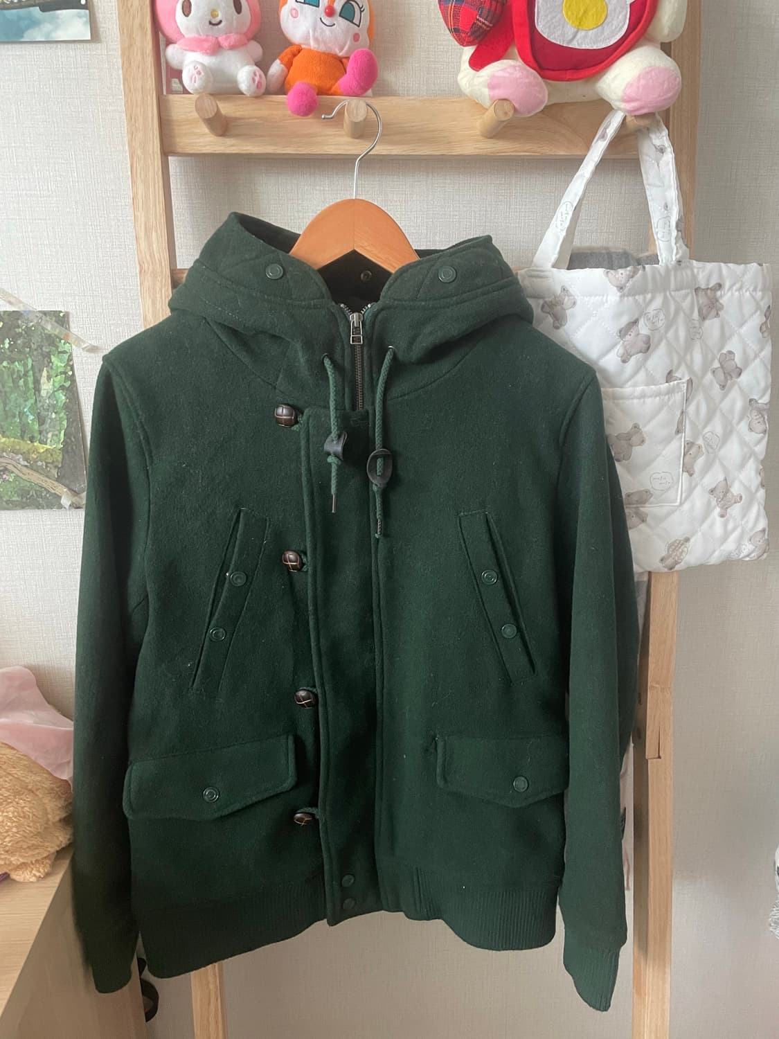 모리걸 빈티지 말차 후드 울코트 🌿💚 상품이미지2