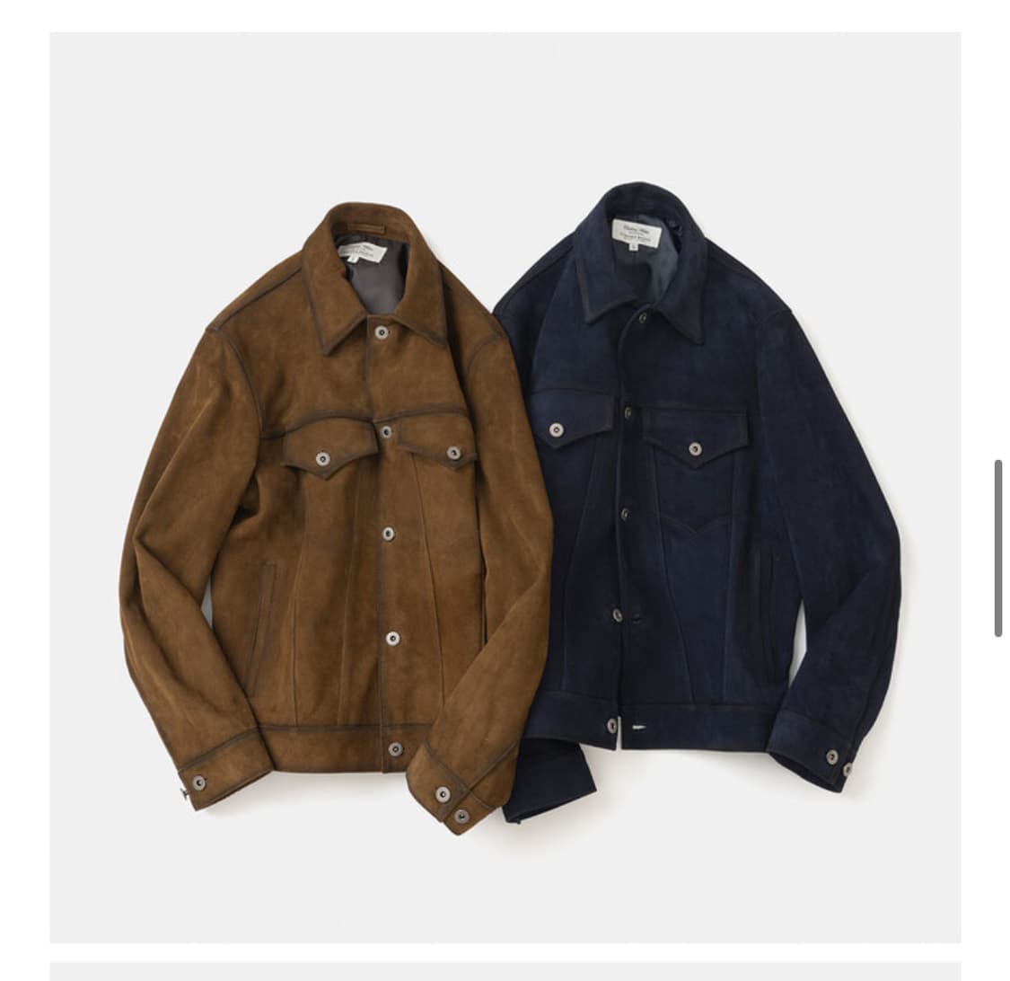 유니폼브릿지 리얼 카우 스웨이드 트러커 자켓 L사이즈 상품이미지1