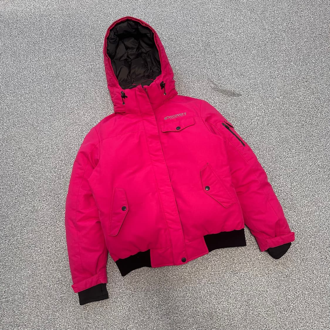 디스커버리 핑크 숏 패딩 상품이미지1